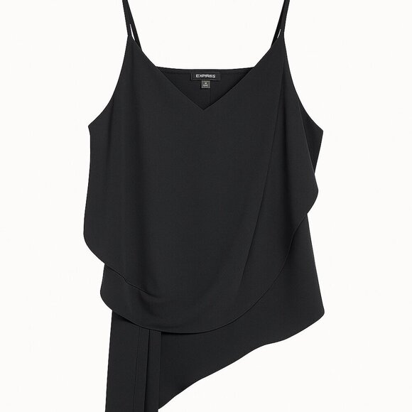 Express Tops - ✨ Express Black Draped Asymmetrical Top | XL | NWT ✨